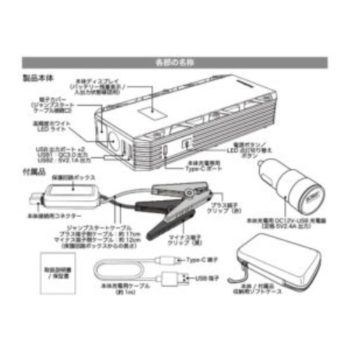 ジャンプスターター　１２０００ｍＡｈ ＫＤ２３９ １２０００ｍＡｈ