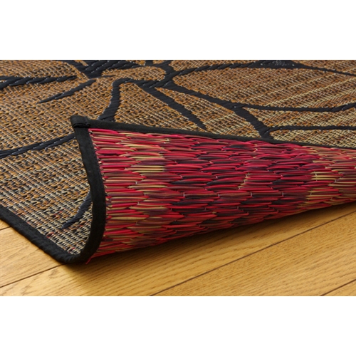 イケヒコ・コーポレーション(IKEHIKO) 純国産 袋織い草ラグカーペット 『なでしこ』 ブラック 191×191cm(ブラック 191×