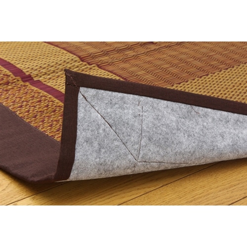 イケヒコ・コーポレーション(IKEHIKO) 　純国産　い草ラグカーペット 『DXランクス総色』(裏面不織布張り加工)　約１４０×２００ｃｍ　ワイン 約１４０×２００ｃｍ　ワイン