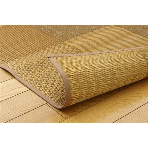イケヒコ・コーポレーション(IKEHIKO) 純国産 袋織い草ラグカーペット 『京刺子』 ベージュ 191×191cm(ベージュ 191×