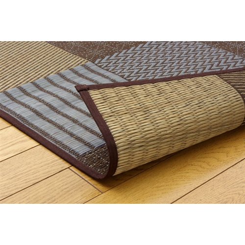 イケヒコ・コーポレーション(IKEHIKO) 　純国産　袋織い草ラグカーペット　『京刺子』　ブラウン　１９１×１９１ｃｍ ブラウン　１９１×１９１ｃｍ