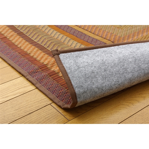 イケヒコ・コーポレーション(IKEHIKO) 　純国産　袋三重織　い草ラグカーペット　『ＤＸグラデーション』　ブラウン　１４０×２００ｃｍ（裏：不織布） ブラウン　１４０×２００ｃｍ