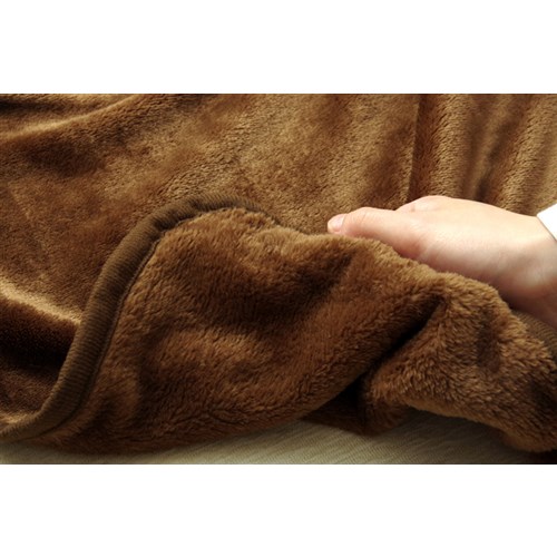 イケヒコ・コーポレーション(IKEHIKO) 　こたつ布団用 中掛け毛布 フランネル 『フラリー』 ブラウン 約200×200cm ブラウン
