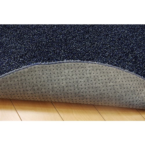 イケヒコ・コーポレーション(IKEHIKO) 　ラグ カーペット 1畳 洗える タフト風 『ノベル』 ブルー 約100×150cm 楕円 裏:すべりにくい加工 （ホットカーペット対応） ブルー 約100×150cm