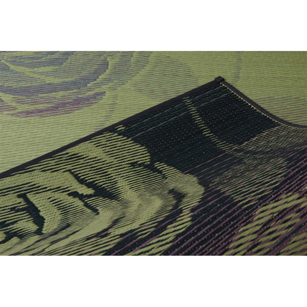 イケヒコ・コーポレーション(IKEHIKO) 　純国産 い草花ござカーペット 『ラビアンス』 ブルー 江戸間2畳（約174×174cm） 江戸間2畳　ブルー