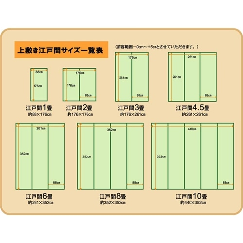 イケヒコ・コーポレーション(IKEHIKO) 　純国産　糸引織　い草上敷カーペット　『湯沢』　江戸間６畳　約２６１×３５２ｃｍ 江戸間６畳　約２６１×３５２ｃｍ