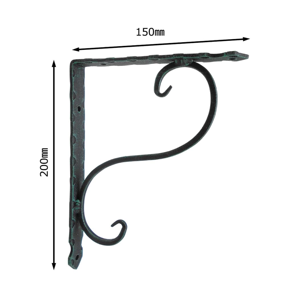 鍛冶屋の棚受　黒　150mm×200mm 黒 150mm×200mm