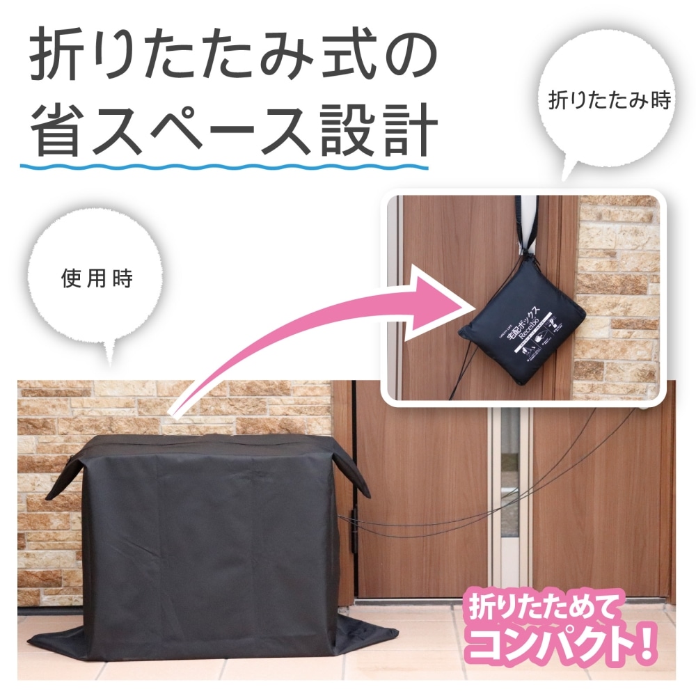 グリーンライフ　折りたたみコンパクト宅配ボックス　レシーボ　ＴＲＯＣ－１００９０（ＢＫ）