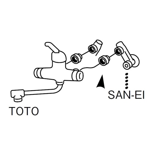 SANEI 偏心管アダプターPT242S ＰＴ242Ｓ