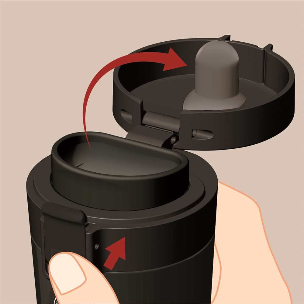 アスベル(ＡＳＶＥＬ)　真空断熱ステンレス携帯タンブラー　ロック式　ＴＬ３７０　ブラック ＴＬ３７０　ブラック