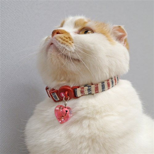 ねこくびわ　ミーチェ鈴あり　アメリカンストライプ