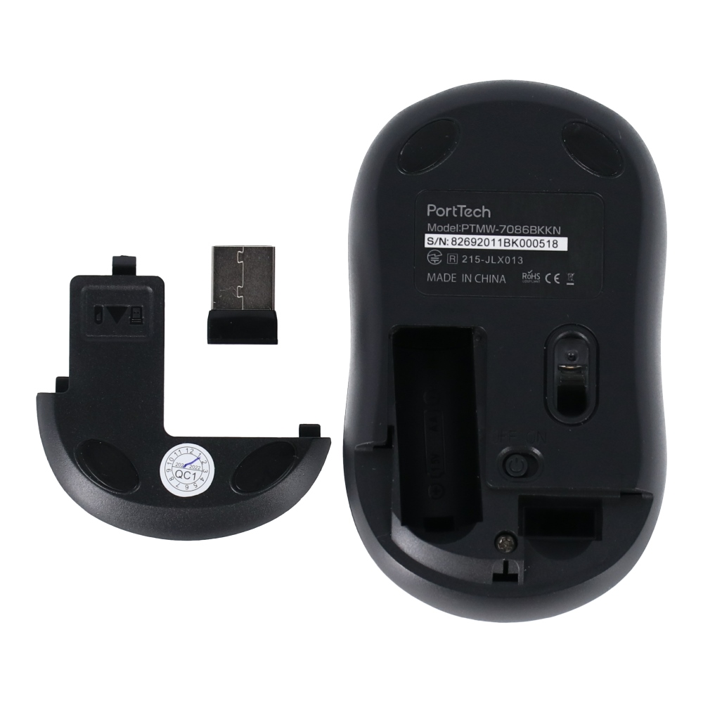 PortTech ワイヤレスマウス　ブラック　ＰＴＭＷ－７０８６ＢＫＫＮ ブラック