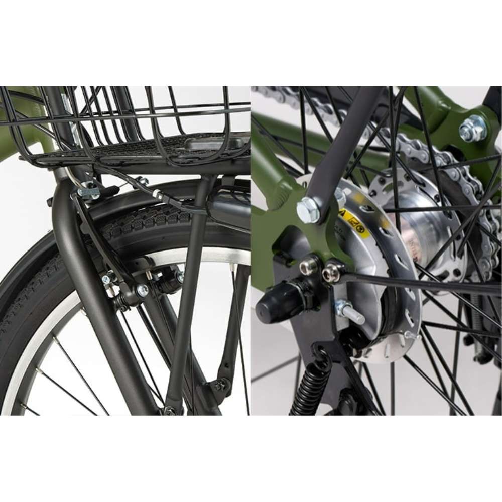 ２６インチ　PAS ULU　電動アシスト自転車　内装3段 バッテリーランプ　マットカーキグリーン マットカーキグリーン