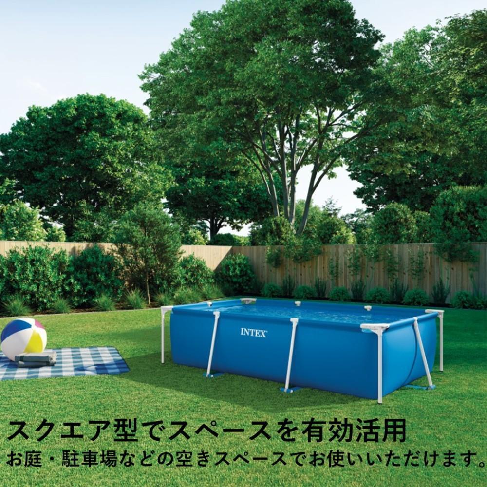 INTEX プール ビニールプール 大型 大きい 家庭用 空気入れ不要 長方形 レクタングラフレーム 300cm 28272NP 水遊び お家 自宅 庭 インテックス 約300×200×75cm