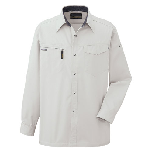 【アウトレット】コーコス信岡(CO-COS)　長袖シャツ A-1128 4L シルバーA 4L シルバーA