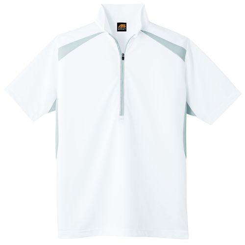 コーコス信岡(CO-COS)　半袖ハーフジップアップシャツ AS-577 S ホワイト S ホワイト