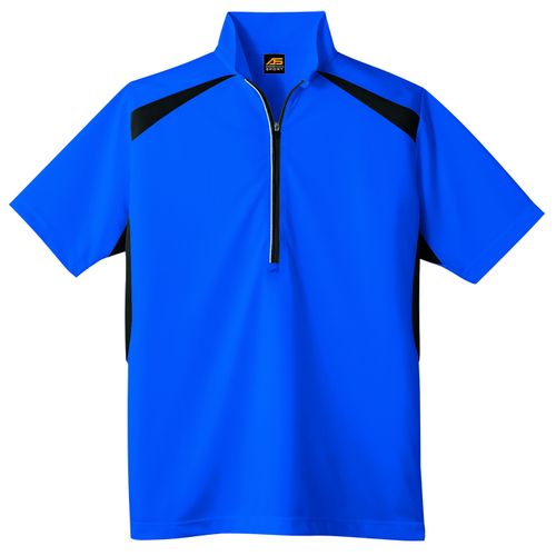 コーコス信岡(CO-COS)　半袖ハーフジップアップシャツ AS-577 M ブルー M ブルー