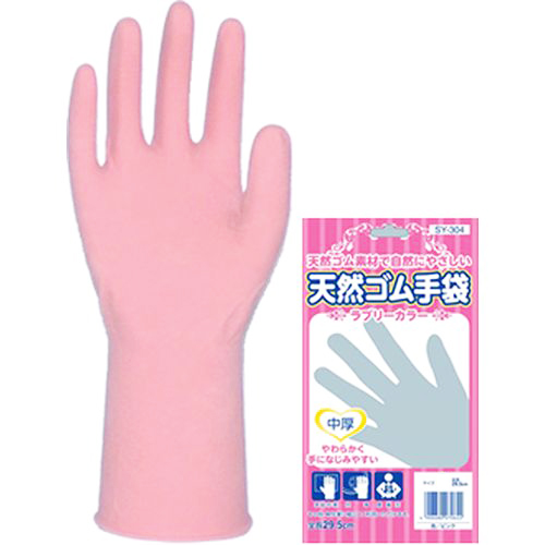 鈴与興業 ラブリーカラー中厚手手袋 SY-304 S ピンク