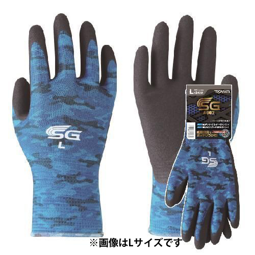 ■東和コーポレーション SGグローブ　ニトリル背抜き手袋 A002 LL ブルー LL ブルー