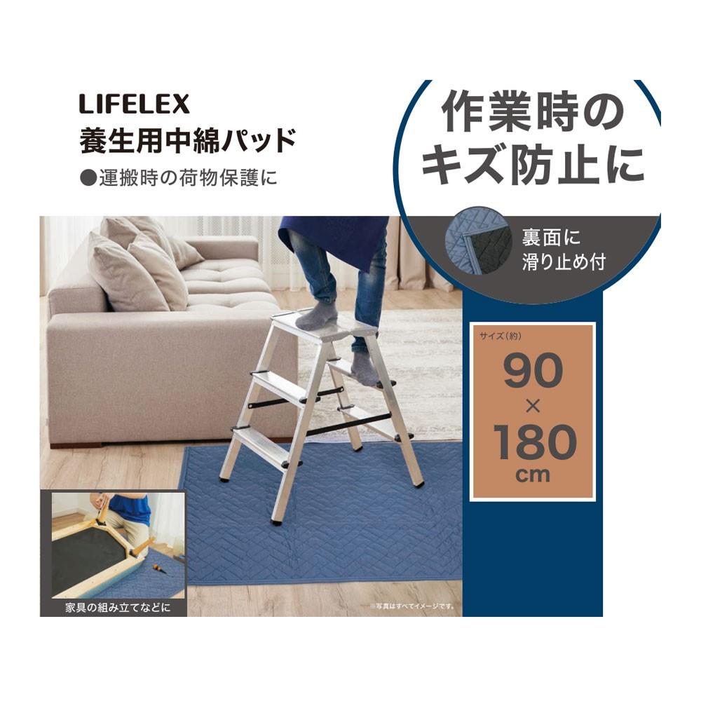 PROACT　養生用中綿マット滑止付　約９０×１８０ｃｍ【Ｈ】　ネイビー 90×180cm【H】