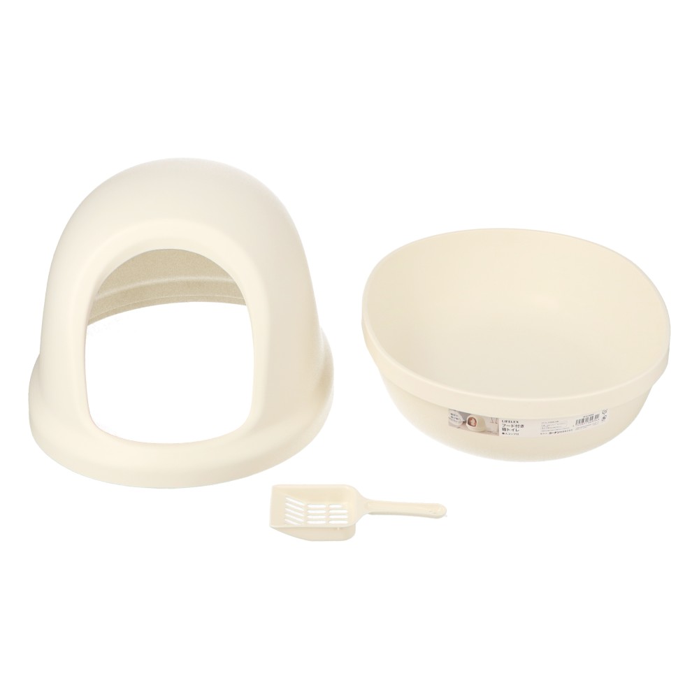 LIFELEX　フード付き猫トイレ　ＩＲ１２－９３４４　アイボリー