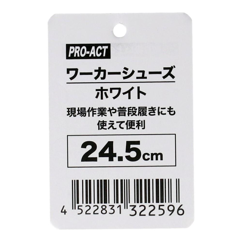 PROACT　ワーカーシューズ　ホワイト　２４．５ｃｍ 24.5cm