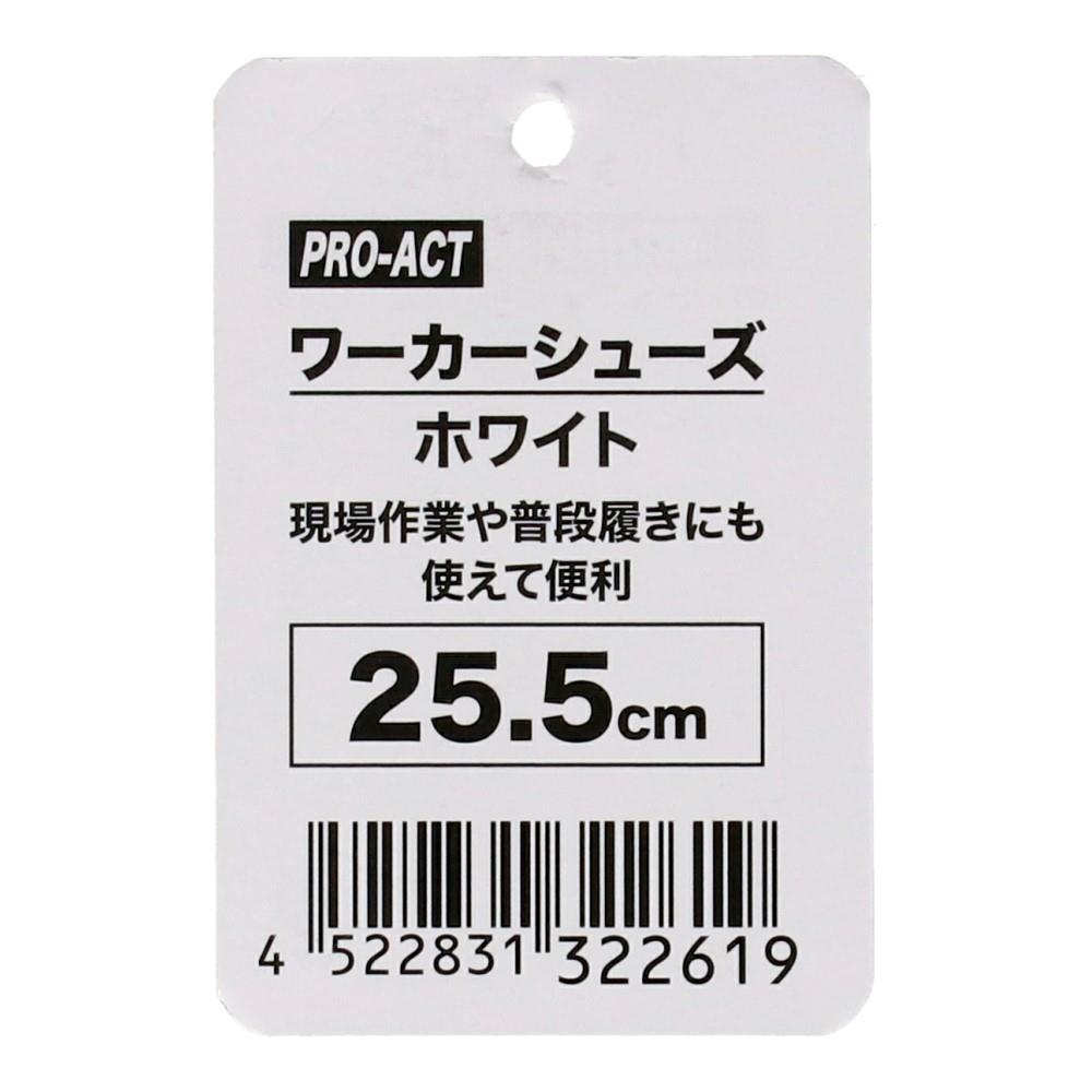 PROACT　ワーカーシューズ　ホワイト　２５．５ｃｍ 25.5cm