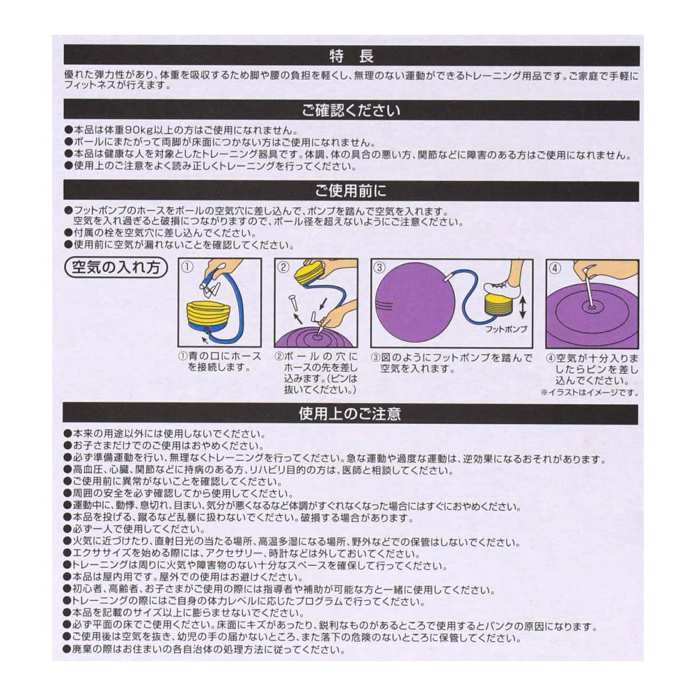 SOUTHERNPORT ノンバースト フィットネスボール 55cm ライトパープル