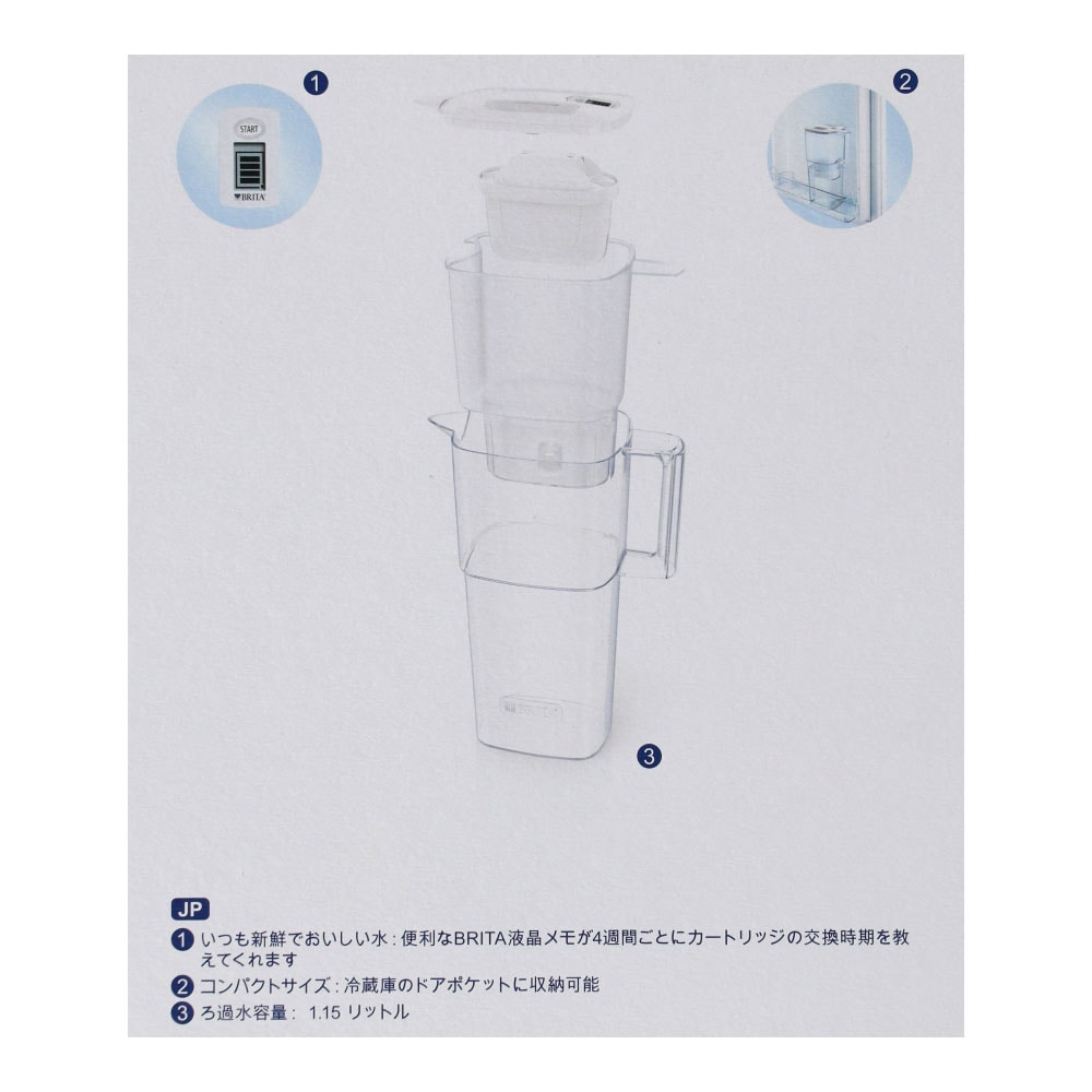 BRITA ブリタ ポット型浄水器 リクエリ ろ過水容量1.15リットル