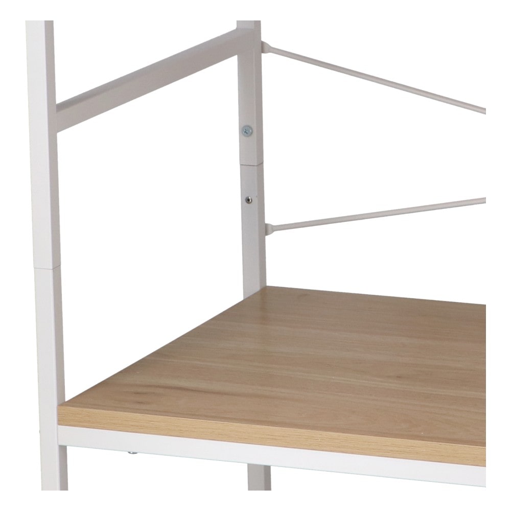 LIFELEX ラック 棚 アイアンラック 4段 ホワイト 幅80 スチール製 木目調 収納棚 オープンシェルフ ディスプレイラック ホワイト New！4段（幅80×奥行40）