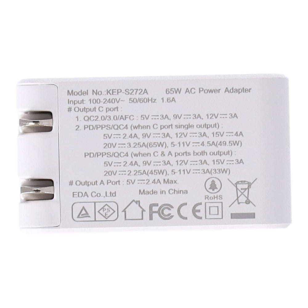 ＰＤ対応６５Ｗ充電器　ＫＥＰ－Ｓ２７２Ａ