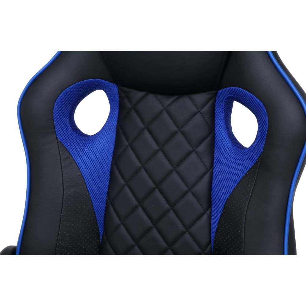 不二貿易 ゲーミングチェア シグナルブルー 回転式 リクライニング アームアップ 幅65.5cm 15508 Eスポーツ 組立式 ブルー