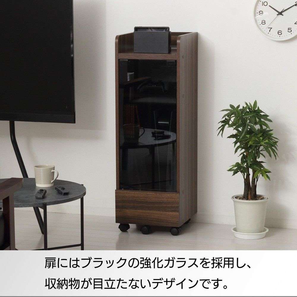 クロシオ ゲーム機ラック キャスター付 ブラウン ブラウン