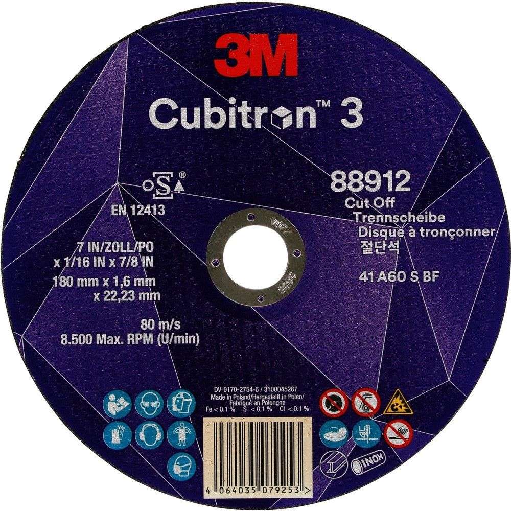 キュービトロン3 切断砥石 7COW88912 180mm