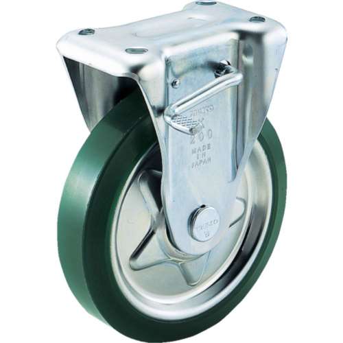 ■トラスコ中山(TRUSCO)　プレス製ウレタンキャスター　固定ストッパー付　Φ１００  TUKB-100  (100MM)(ﾌﾞﾚｰｷﾂｷ)