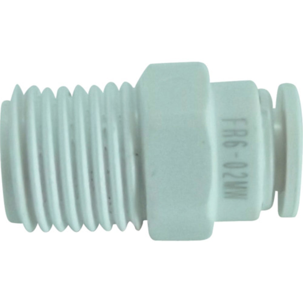 ■チヨダ　ファイブ樹脂メイルコネクタ　Ｗ（白）６ｍｍ・Ｒ１／４　FR6-02MW FR6-02MW