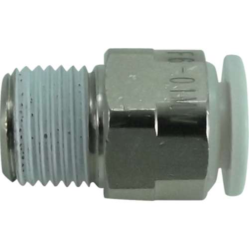■チヨダ　ファイブメイルコネクタ　Ｗ（白）６ｍｍ・Ｒ１／８　F6-01MW