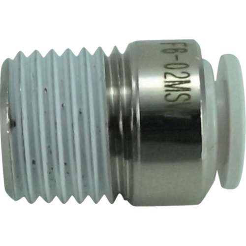 ■チヨダ　ファイブ六角穴付メイルコネクタ　Ｗ（白）６ｍｍ・Ｒ１／４　F6-02MSW