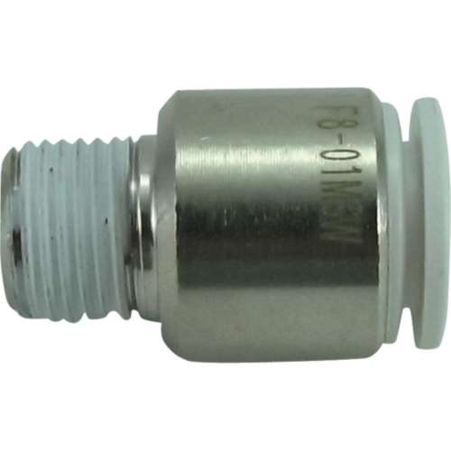 ■チヨダ　ファイブ六角穴付メイルコネクター　Ｗ（白）８ｍｍ・Ｒ１／８　F8-01MSW