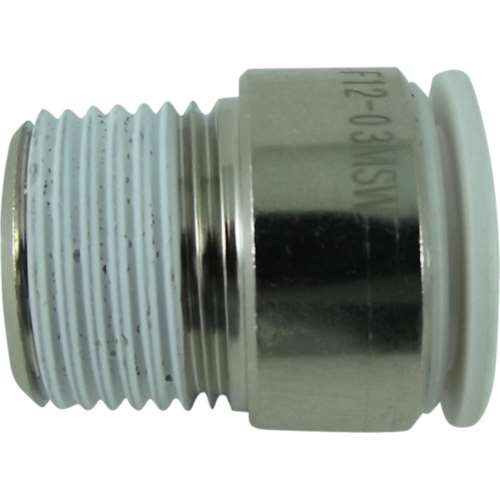 ■チヨダ　ファイブ六角穴付メイルコネクター　Ｗ（白）１２ｍｍ・Ｒ３／８　F12-03MSW