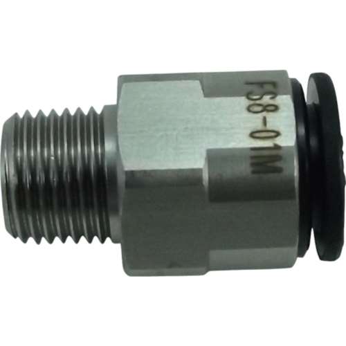 ■チヨダ　ファイブＳＵＳメイルコネクタ　８ｍｍ・Ｒ１／８　FS8-01M