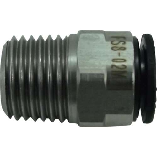 ■チヨダ　ファイブＳＵＳメイルコネクタ　８ｍｍ・Ｒ１／４　FS8-02M
