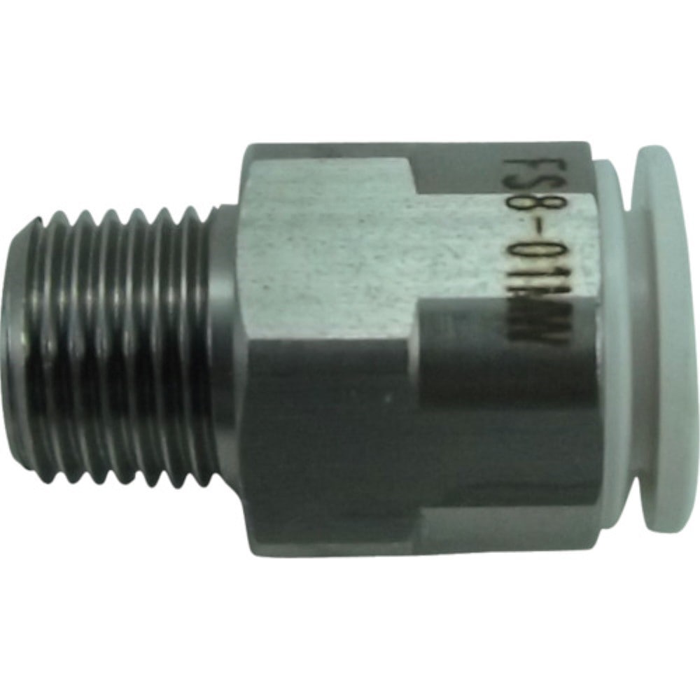 ■チヨダ　ファイブＳＵＳメイルコネクタ　白　８ｍｍ・Ｒ１／８　FS8-01MW FS8-01MW