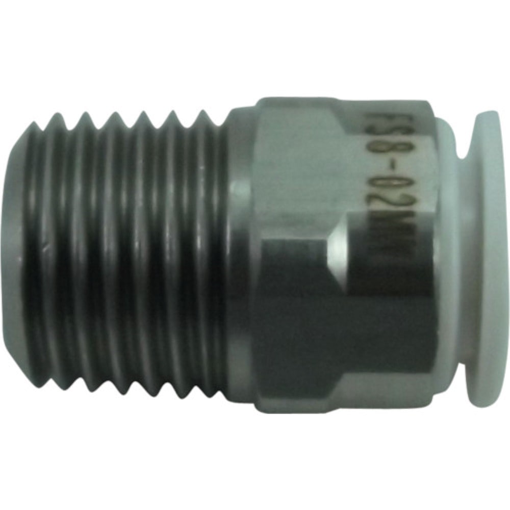 ■チヨダ　ファイブＳＵＳメイルコネクタ　白　８ｍｍ・Ｒ１／４　FS8-02MW FS8-02MW