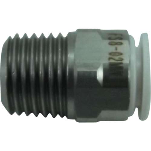 ■チヨダ　ファイブＳＵＳメイルコネクタ　白　８ｍｍ・Ｒ１／４　FS8-02MW