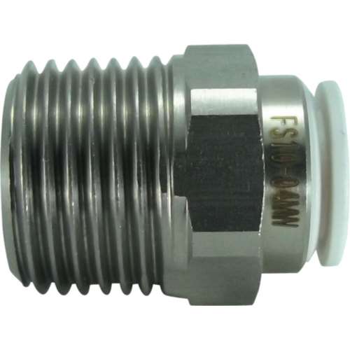 ■チヨダ　ファイブＳＵＳメイルコネクタ　白　１０ｍｍ・Ｒ１／２　FS10-04MW