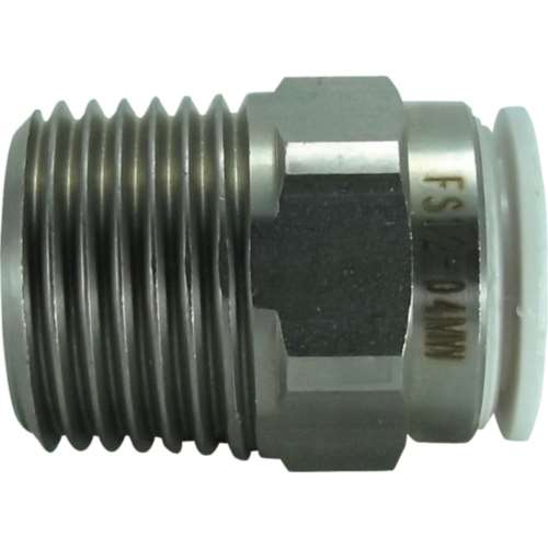 ■チヨダ　ファイブＳＵＳメイルコネクタ　白　１２ｍｍ・Ｒ１／２　FS12-04MW