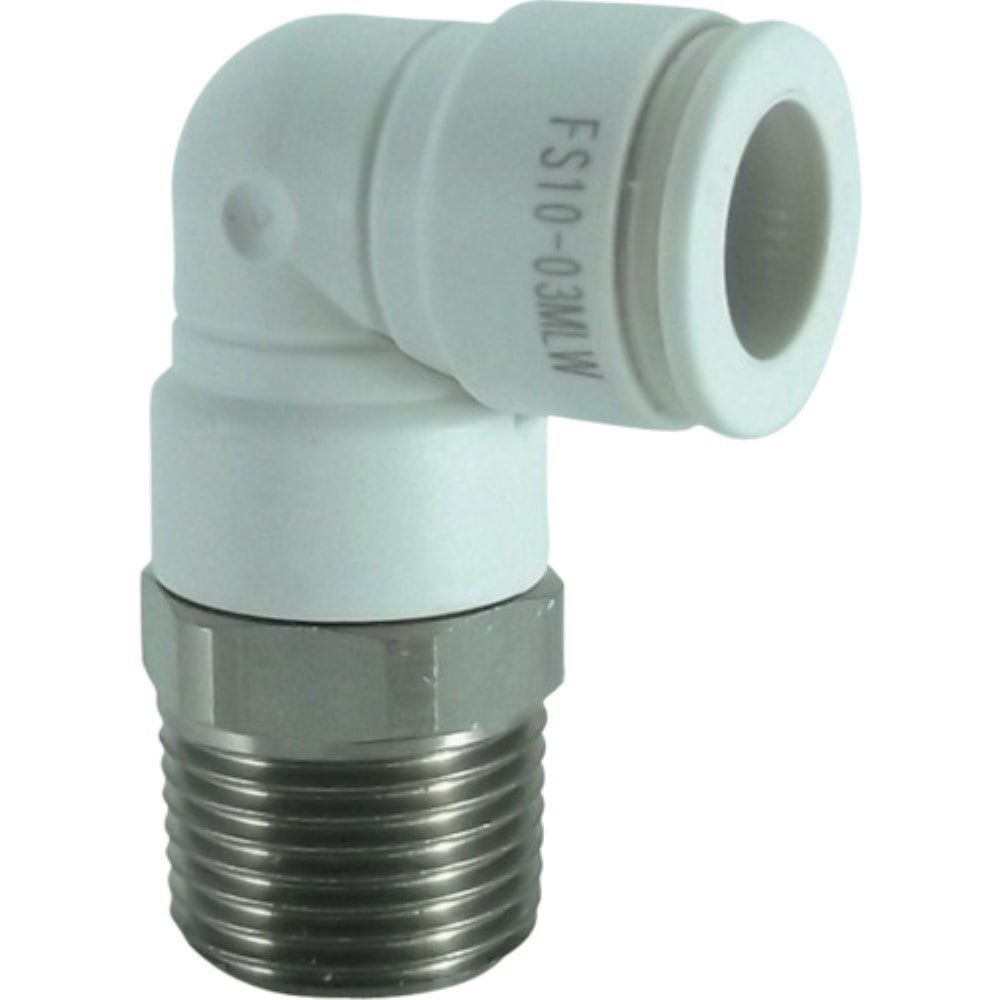 ■チヨダ　ファイブＳＵＳメイルエルボ　白　１０ｍｍ・Ｒ３／８　FS10-03MLW FS10-03MLW
