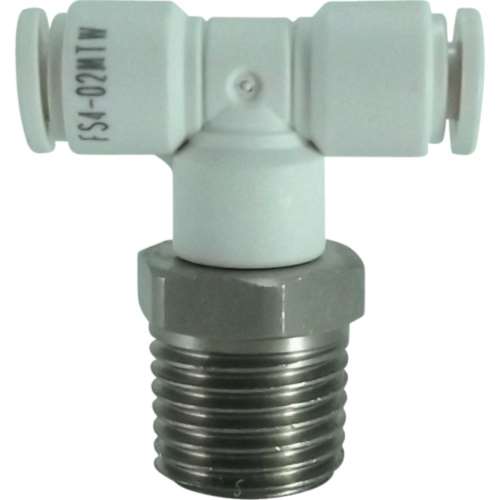 ■チヨダ　ファイブＳＵＳメイルブランチティ　白　４ｍｍ・Ｒ１／４　FS4-02MTW