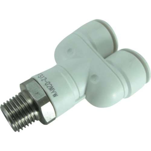 ■チヨダ　ファイブＳＵＳメイルブランチワイ　白　１２ｍｍ・Ｒ１／４　FS12-02MYW